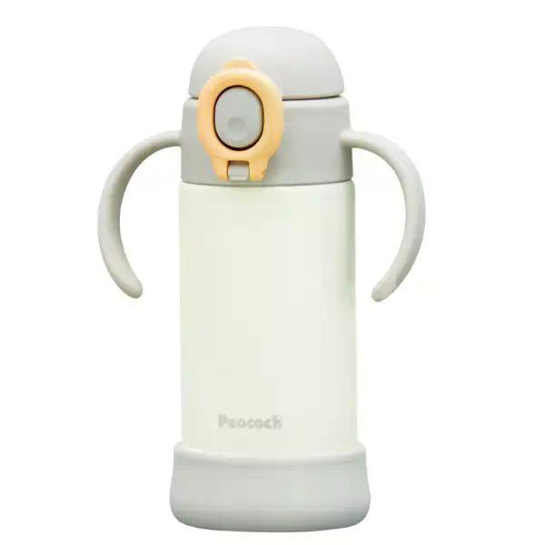 乐天商城 - ピーコック 【ハンドル付き・食洗器対応】ピーコック 水筒 ベビー 350ml 保冷 ストロー ワンタッチ ストローマグ ベビーボトル グレー APB-R35 H