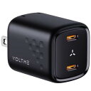 ボルトミー VOLTME USB急速充電器 Revo 30 Duo C+C USB PD(パワーデリバリー)対応 30W USB-C×2ポート 折りたたみ式プラグ ブラック V2095 プラグ 充電 コンセント 高速 早急 スマホ 携帯 持ち歩き 安全機能 2口 同時 コンパクト 家 職場(2)