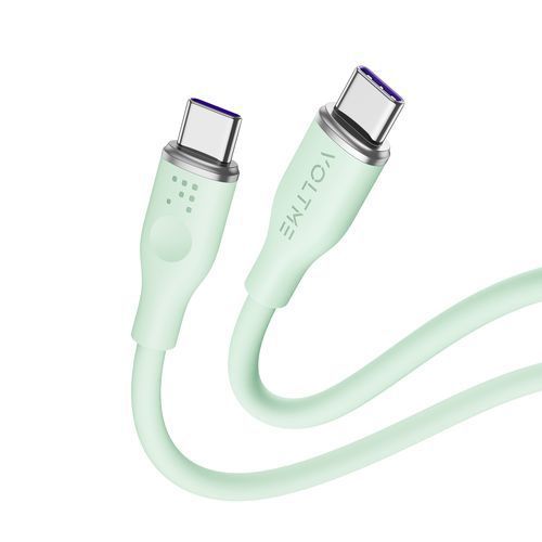 VOLTME Powerlink Moss流動性シリコン、USB C to USB C 100W 1M USB2.0 Type C 充電ケーブルMacBook Pro 2020、iPad Pro 2020、iPad Air、Samsung S22 Ultra、Switchを急速充電可能・驚くほど柔らかさ外装にシリコン素材（Apple Watchのバンドと同じ素材）を使用した3層構造を採用し、しっとりとした心地よい手触りを実現。Powerlink Moss C to Cは、携帯電話の充電に最適なケーブルです・高い耐久性2,5000回の折り曲げテストを実施したVOLTME USB ケーブルは一般的なケーブルより5倍以上の持続力を持ちます・100W充電最大出力100Wの高出力で、スマートフォン、タブレット端末、ノートPC等のUSB-C端子機器にフルスピード充電が可能です。●タイプ：TypeC ＋ TypeC 5A●ワット：100W●長さ：1m●データ転送：480Mbps●特徴：柔らかいシリコン製絡みにくい