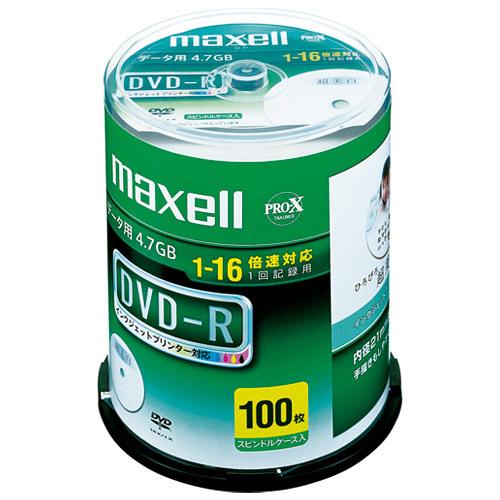 マクセル データ用 DVD-R 4.7GB 16倍速対応 インクジェットプリンタ対応ホワイト(ワイド印刷) 100枚 スピンドルケース DR47WPD.100SPA 11C