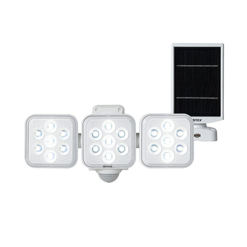 ムサシ 5W×3灯 フリーアーム式 LEDソーラーセンサーライト S-330L ddshop-10000087 でんでんショッピング 楽天市場店 サンプル画像2