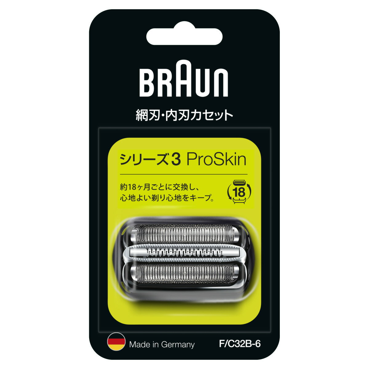 BRAUN　シリーズ3 ブラウン シェーバー シリーズ3 網刃・内刃一体型カセット ブラック F/C32B-6