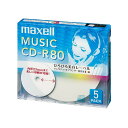 maxell 音楽用 CD-R 80分 インクジェットプリンタ対応ホワイト(ワイド印刷) 5枚 5mmケース入 CDRA80WP.5S