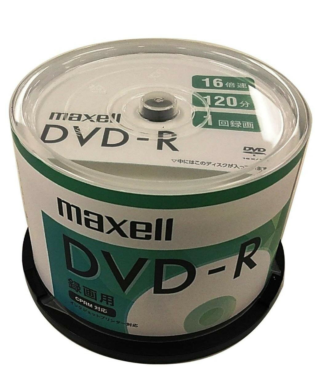 maxell 録画用DVD-R 1回録画用 CPRM対応 120分 16倍速対応 IJP対応ホワイト50枚 スピンドルケース DRD120SIPW.50SP