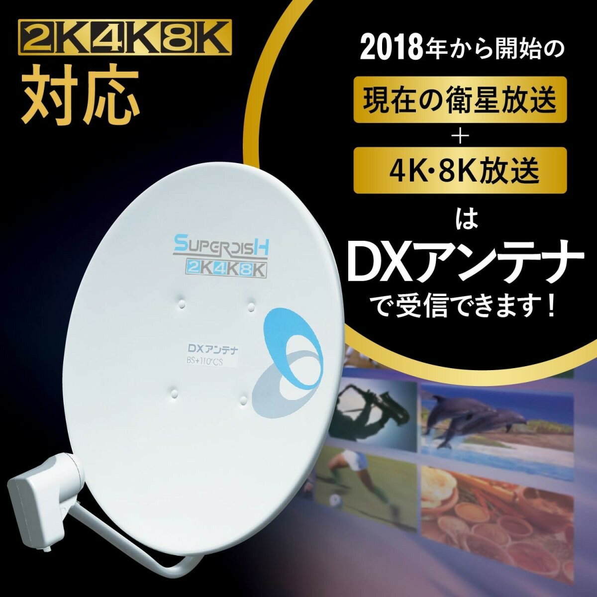 DXアンテナ BSアンテナ 【2K 4K 8K 対応】 45cm形 BS・110°CS アンテナセット (同軸ケーブル+取り付け金具) BC453SK 2