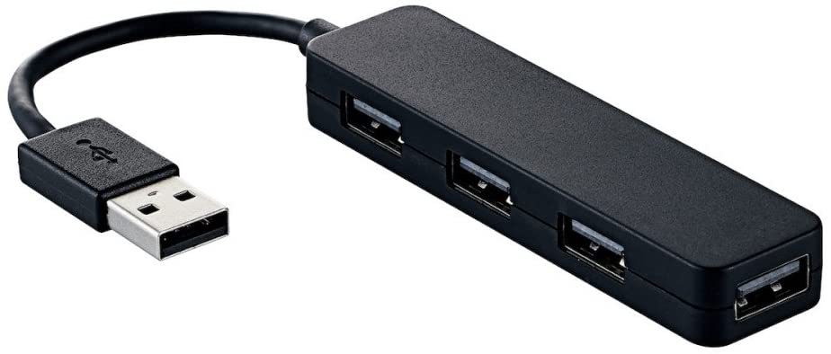 エレコム USB2.0 ハブ 4ポート U2H-SN4NB BK