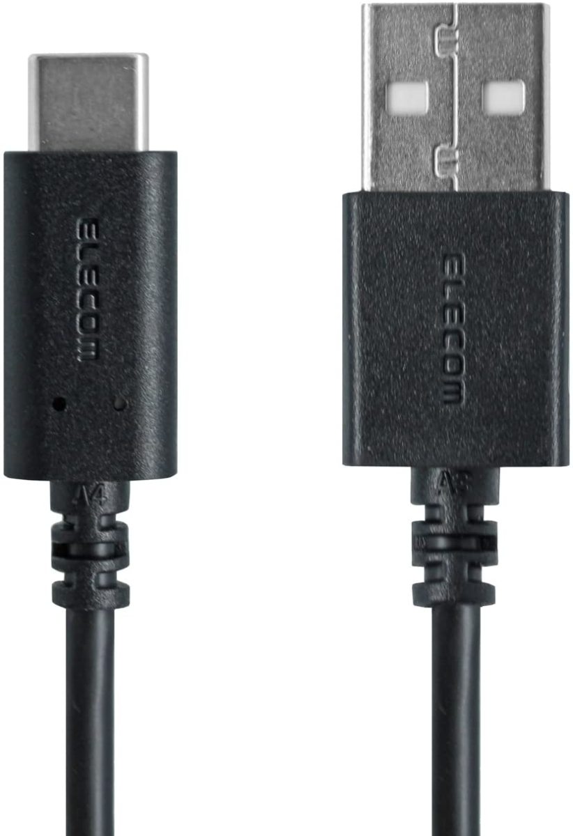 エレコム USB TYPE C ケーブル タイプC (USB A to USB C ) 3A出力超急速充電 2.0m ブラック MPA-AC20BK