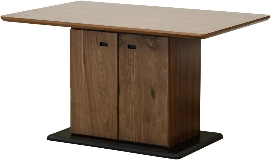 乐天商城 - ダイニングテーブル 収納付き ウォールナット 幅120 奥行80 高さ67cm テーブル単品 ダイニング テーブル 収納 棚 11157