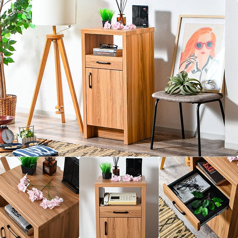 【完成品】 31126 サブリナ(BR) 45 FAX台 電話台 ルーター収納 棚 BOX キャビネット シェルフ 木製 シンプル おしゃれ 引き出し 電話 固定電話 FAX プリンター ルーター 本 書類 小物 収納 インテリア 家 会社 オフィス 事務所 お店 家族 [2]