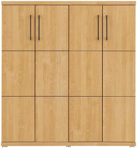 【完成品】 88040 ロード（NA） 105 L 靴箱 下駄箱 シューズボックス 棚 収納 本棚 ブックボックス ロータイプ 幅 105cm 靴入れ 玄関収納 リビング ダイニング 書斎 部屋 シンプル おしゃれ ウッド 木目 木 国産 日本製 可動棚 簡単調整(3)