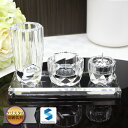 クリスタル 仏具 3具足 3点セット GH-4 花立 香炉 燭台 仏壇 夫婦 位牌 戒名 供養 49日法要 モダン仏具 手元供養 慰霊 没日 俗名
