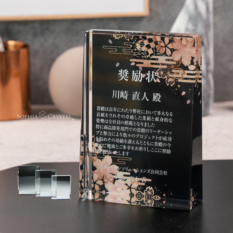 トロフィー クリスタル 盾 DP-17 名入れ 記念品 表彰状 表彰 盾 表彰楯 卒業 感謝 退職記念 周年記念 創立記念 ゴルフコンペ ホールインワン スポーツ大会 イベント 優勝 トロフィ プレゼント ギフト.