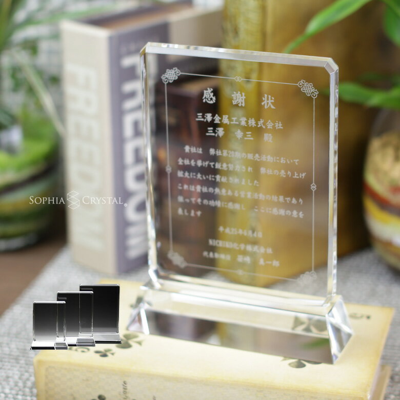 トロフィー クリスタル 盾 DP-4 名入�