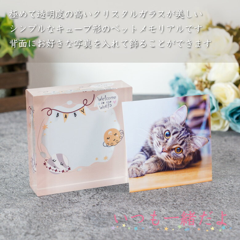 翌日お届け ペット 思い出 クリスタル KP-25A-p 写真 カラー 誕生石 写真 フォトフ...