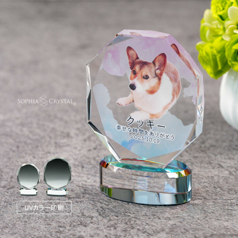 ペット 位牌 KP-33 写真 カラー 両面印刷 誕生石 フォト 遺影 仏具 供養 ペットメモリアル お位牌 手元供養 仏壇 葬儀 49日 虹の橋 名入れ 彫刻 ダイヤ クリスタル ガラス かわいい キラキラ きれい 犬 猫 うさぎ インコ ハムスター 小動物