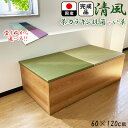 畳 ユニット 完成品 緑茶＋い草 6色（60×120　高さ30cmナチュラル） 清風 収納付き 【 日本製 高床式ユニット畳 い草 収納 デザイン畳 リビング 畳ボックス収納 60 120 ロータイプ 畳み たたみ マット 置き畳 畳ユニット ユニット畳 畳 国産 小上がり 畳ボックス収納 】