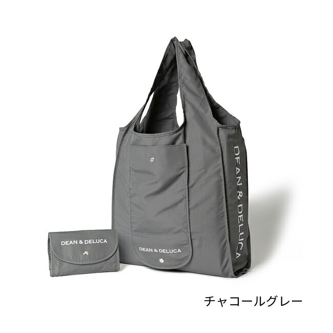 ディーンアンドデルーカショッピングバッグ (ラッピング済み) (ブラック / ナチュラル / チャコールグレー) DEAN&DELUCA人気 ロゴ入り おしゃれ シンプル エコバッグ 折りたたみ 軽量 コンパクト レジ袋 トートバッグ 買い物バッグ シンプル 実用的 ギフト 母の日