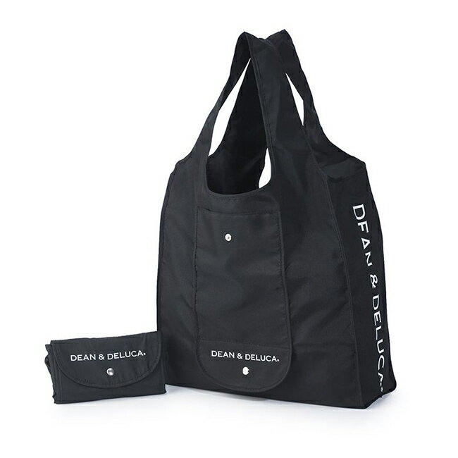 ディーンアンドデルーカ ショッピングバッグ (ブラック/ナチュラル) 6点セット DEAN&DELUCA人気 ロゴ入り おしゃれ シンプル エコバッグ 折りたたみ 軽量 コンパクト レジ袋 トートバッグ 買い物バッグ シンプル 実用的 ギフト 母の日