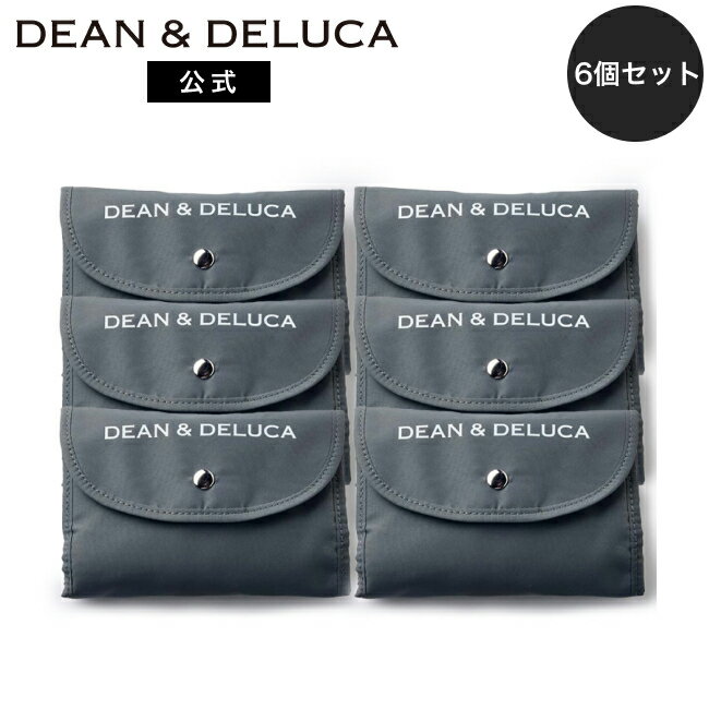 ディーンアンドデルーカ ショッピングバッグチャコールグレー6点セット DEAN&DELUCA 人気 ロゴ入り おしゃれ エコバッグ 折りたたみ 軽量 コンパクト レジ袋 トートバッグ 買い物バッグ ショッピングバッグ シンプル 実用的 ギフト 母の日のサムネイル