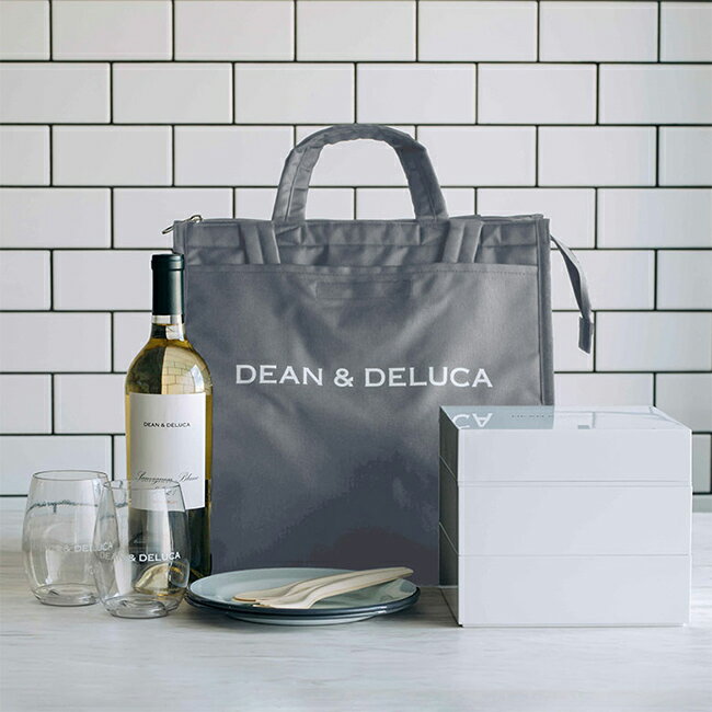 ディーンアンドデルーカ クーラーバッグ Lサイズ DEAN&DELUCAWハンドル エコバッグ ファスナー付 持ち手 折（3枚目）