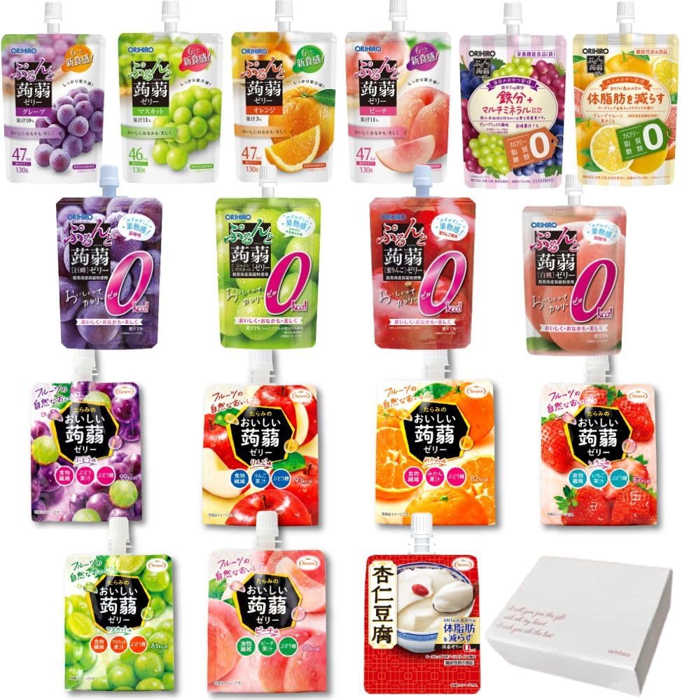 ＼楽天スーパーSALE開催／蒟蒻ゼリー 寒天ゼリー 17種 詰め合わせ セット スタンディングパウチ ぷるんと蒟蒻 おいしい蒟蒻 オリヒロ タラミ sachibaco
