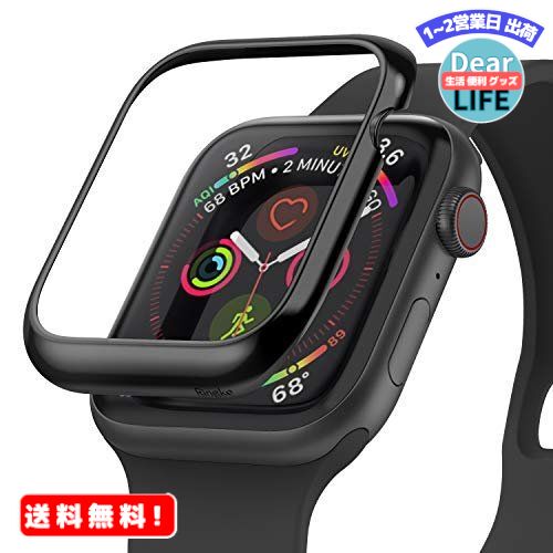 MR:yRingkezApple Watch Series 6 / 5 / 4 / SE 40mm P[X XeX op[ JX^ ی t[ ȒPt ^bN ^ Jo[ ϐFh~ AbvEHb` P[X [Bezel Styling 40-03 Black ubN]