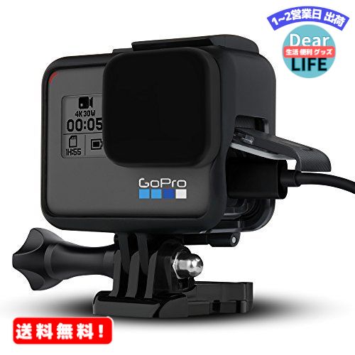 MR:【Taisioner】GoPro HERO 5・GoPro HERO6 GoPro・HERO7 Black用 保護フレーム+シリコンレンズカバー 第二世代 スポーツカメラアクセサリー ブラック・グレー (ブラック（黒）)