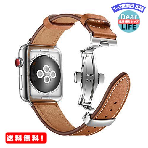 MR:Nywing For Apple watch バンド 本革 Dバックル 40mm 44mm 38mm 42mm アップルウォッチバンド iWatchバンド レザースポーツ 腕時計ベルト プレゼント用 apple watch series6 5 4 3 2 1