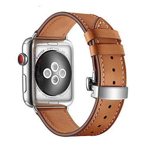 MR:Nywing For Apple watch バンド 本革 Dバックル 40mm 44mm 38mm 42mm アップルウォッチバンド iWatchバンド レザースポーツ 腕時計ベルト プレゼント用 apple watch series6 5 4 3 2 1