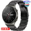 MR:VICARA バンド Compatible with Huawei Watch GT/GT2 Pro/GT2e 46mm/GT 2 46mm/active バンド ステンレス製 22mm 交換用 ベルト 調整工具付き ビジネス風 スチール（ブラック）