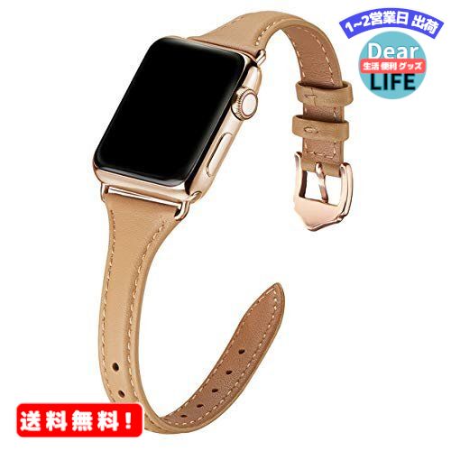 MR:WFEAGL コンパチブル apple watch バンド 38/40/41mm，コンパチブル アップルウォッチ バンド iWatch series SE 7/6/5/4/3/2/1，トップグレード革 スリム＆薄型交換用リストバンド (38/40/41mm