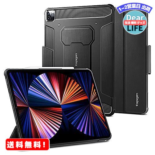 MR:Spigen iPad Pro 12.9 P[X Jo[ 2021 Ռz ϏՌ Apple Pencil [ X^h  Ռ z MbhEA[}[v ACS02889 (ubN)