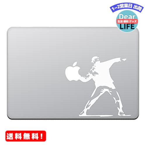 MR: カインドストア MacBook Air/Pro 11 / 13インチ マックブック ステッカー シール バンクシー モロトフ ガイ Banksy Molotov Guy 13インチ ホワイト M424-13-W