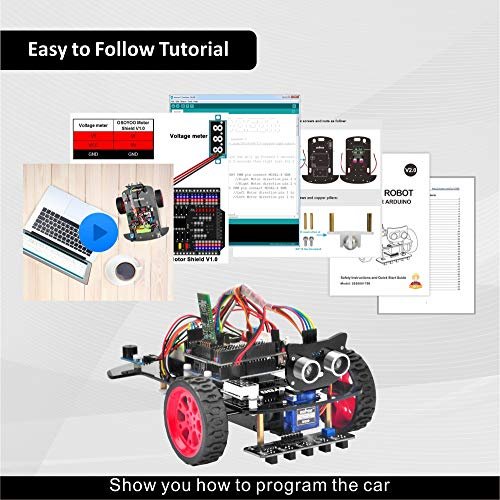 MR:OSOYOO2輪 駆動 スマート ロボットカー スターターキット Arduino互換の UNO R3 プロジェクト 2WD Smart Robot Car Kit オープンソース 教育ロボット 知育 日本語チュートリアル(9V電池付き) 3