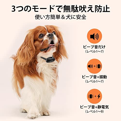 MR:犬 無駄吠え防止 全自動式 むだぼえ防止グッズ 犬 しつけ USB充電 繰り返し使用 振動 電気とビープ音3つモード 吠え声自動認識 近所迷惑防止