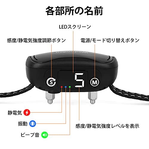 MR:犬 無駄吠え防止 全自動式 むだぼえ防止グッズ 犬 しつけ USB充電 繰り返し使用 振動 電気とビープ音3つモード 吠え声自動認識 近所迷惑防止