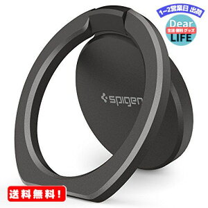 【Spigen】 スマホリング 薄型 落下防止 スタンド機能 車載ホルダー 360回転 スタイルリング 360 000SR24433 (ガンメタル)