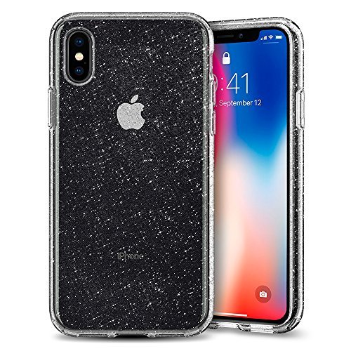 Spigen iPhone XS ケース/iPhone X ケース 5.8インチ 対応 TPU ソフトケース キラキラ ラメ入り 傷防止 レンズ保護 薄型 軽量 ワイヤレス充電 リキッド・クリスタル 057CS22122 (グリッター・クリスタル・クオーツ)