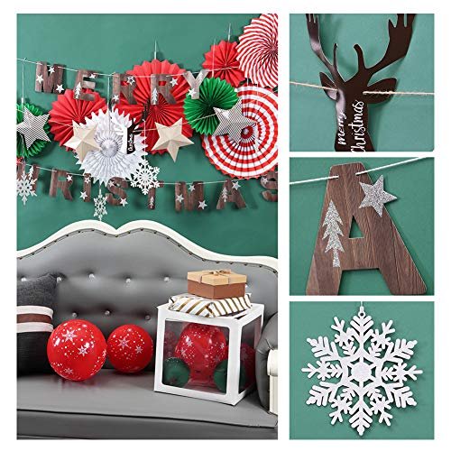 MR:Easy Joy　クリスマス飾り付けセット　オーナメント　ガーランド　ペーパーファン　雪の結晶　クリスマスツリー　装飾　インテリア　写真背景
