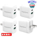 MR:【急速 USB C 充電器】【PSE認証済】Gigastone 急速充電器 18W USB-A USB-C PD 充電器 Type-C 最高水準の安全性 タイプC 充電器 4個セット