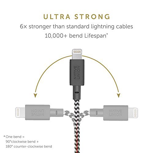 MR:NATIVE UNION [ネイティブユニオン] BELT Cable USB-C to ライトニング データ同期 急速充電ケーブル [MFi認証] iPhone/iPad対応 (1.2m)(Zebra) 3