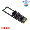 MR:Cablecc PCI Express NGFF Key B+M - SATA 3.0 6Gbps デュアルポート 垂直アダプター コンバーター ハードドライブ拡張カード JMB582 2280