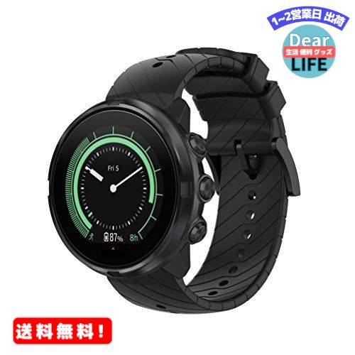 [Comtax] For Suunto7/ Suunto9/D5/Spartan Sport/Wrist HR バンド シリコンベルト 腕時計ストラップ ステンレス留め金製 スポーツバンド 柔らかい 防水 軽量 24MM (ブラック)