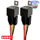 Kiligen 車 モーター用 12V 40A ヘビーデューティ リレー 5Pin ヒューズ On/Off SPDT ソケット 黒 (2個)