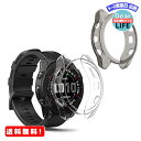 MR:kwmobile 2x 対応: Garmin Fenix 7X ケース - 保護ケース 耐衝撃 全面保護 TPU 軽量 - クリア 透明 黒色 / 透明