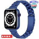 MR:Miimall コンパチブルApple Watch Ultra/8/SE2/7/SE/6/5/4/3/2/1 バンド 細いタイプ アップルウォッチ 8 交換バンド 金属 高級ステンレスバンド 広さ14mm ステンレス 調節可能 ビジネス風 簡単取付 Apple Watch 45mm 交換バンド（ブルー/38mm 40mm 41mm）