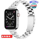 MR:Miimall コンパチブルApple Watch Ultra/8/SE2/7/SE/6/5/4/3/2/1 バンド 細いタイプ アップルウォッチ 8 交換バンド 金属 高級ステンレスバンド 広さ14mm ステンレス 調節可能 ビジネス風 簡単取付 Apple Watch 45mm 交換バンド（シルバー/38mm 40mm 41mm）