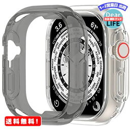 MR:Miimall【2枚セット】 Apple Watch Ultra 49mm 専用ケース 2022 アップルウォッチ Ultra カバー ソフト TPU材質 ぴったり対応 擦り傷防止 軽量 防衝撃 Apple Watch Ultra 49mm バンパー（クリア+ブラック）