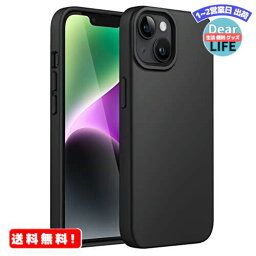 MR:JEDirect iPhone 14 6.1インチ用 シリコンケース シルキーソフトタッチフルボディ保護ケース マイクロファイバーライニング付き耐衝撃カバー (ブラック)