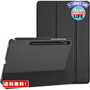 ProCase サムスンGalaxy Tab S8 Plus ケース（2022）/Tab S7 FE （2021）/ Tab S7 Plus （2020）適合 半透明バック 三つ折り スマートカバー 12.4インチ 軽量 耐衝撃 ブラック